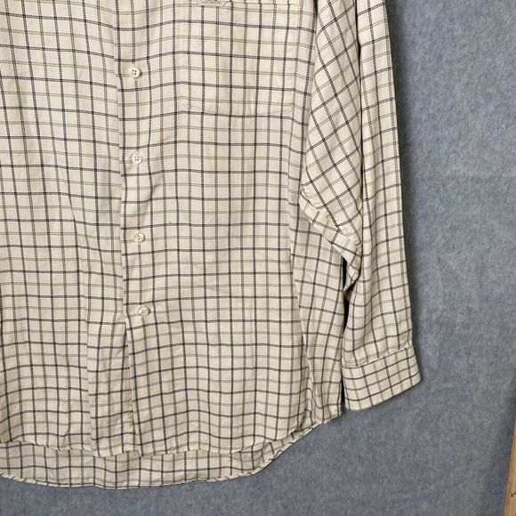 Alex Cannon Cream Check Button Down Shirt Men's Size Large Casual Classic - Picture 4 of 15